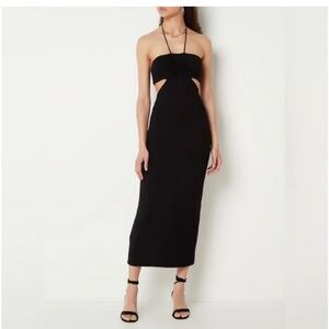 ba&sh black cutout jersey dress